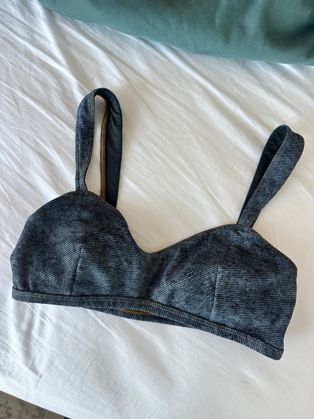 Lululemon denim print sports bra